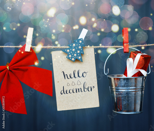 hello december holidays design CARD  photo