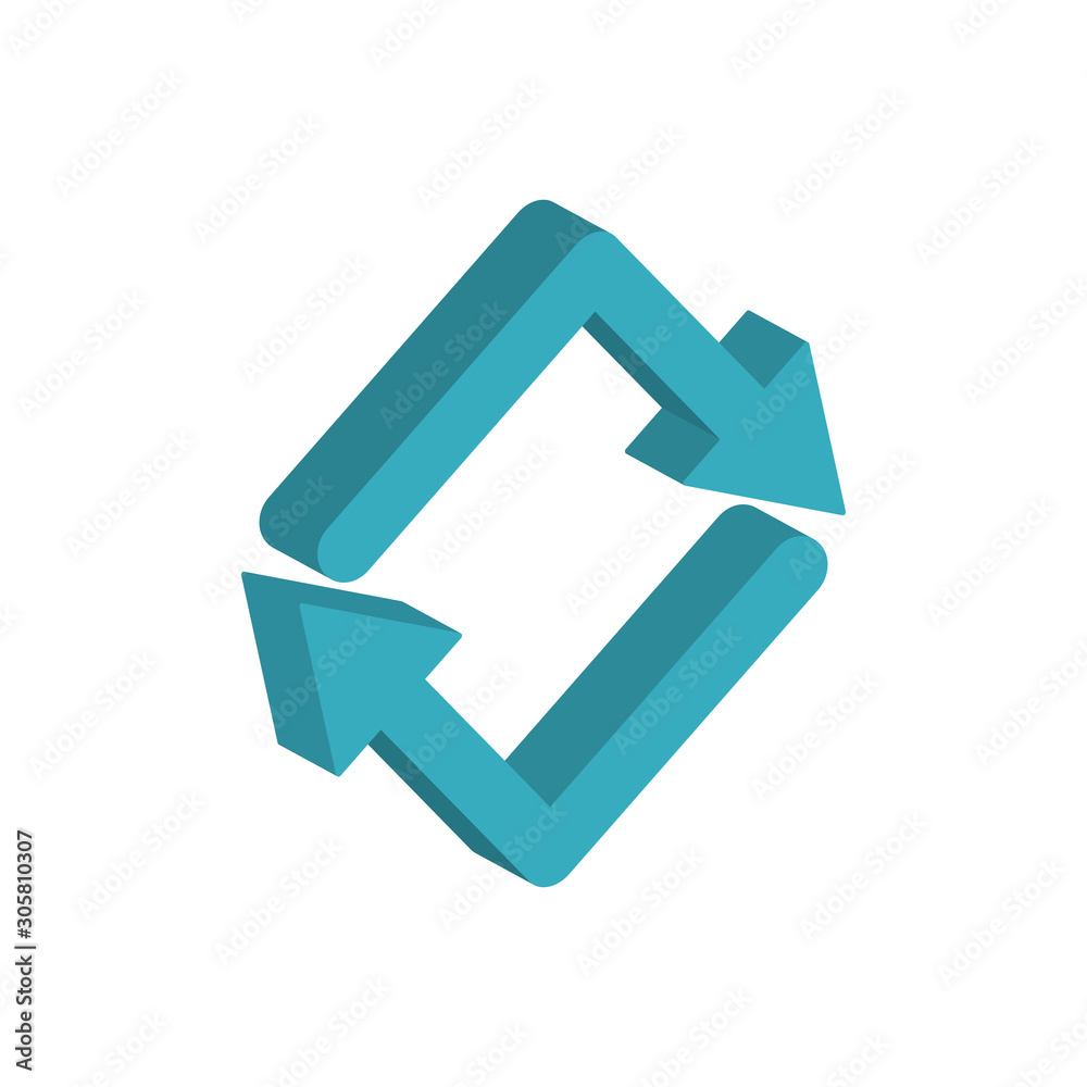 arrows around 3d style icon arrows around 3d style icon
