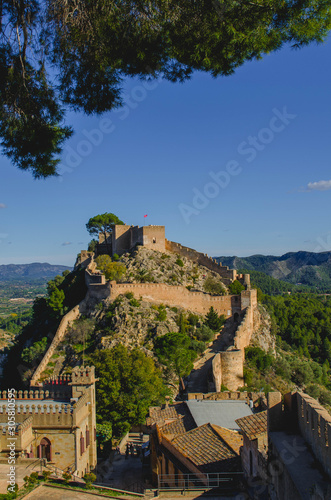 Beautiful Views of the Castle of Xativa with Trees and Vegetation photo