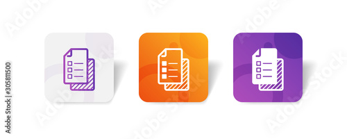 file form outline and solid icon in smooth gradient background button 