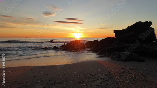 Die Sonne geht auf am Strand von Mojacar  Spanien