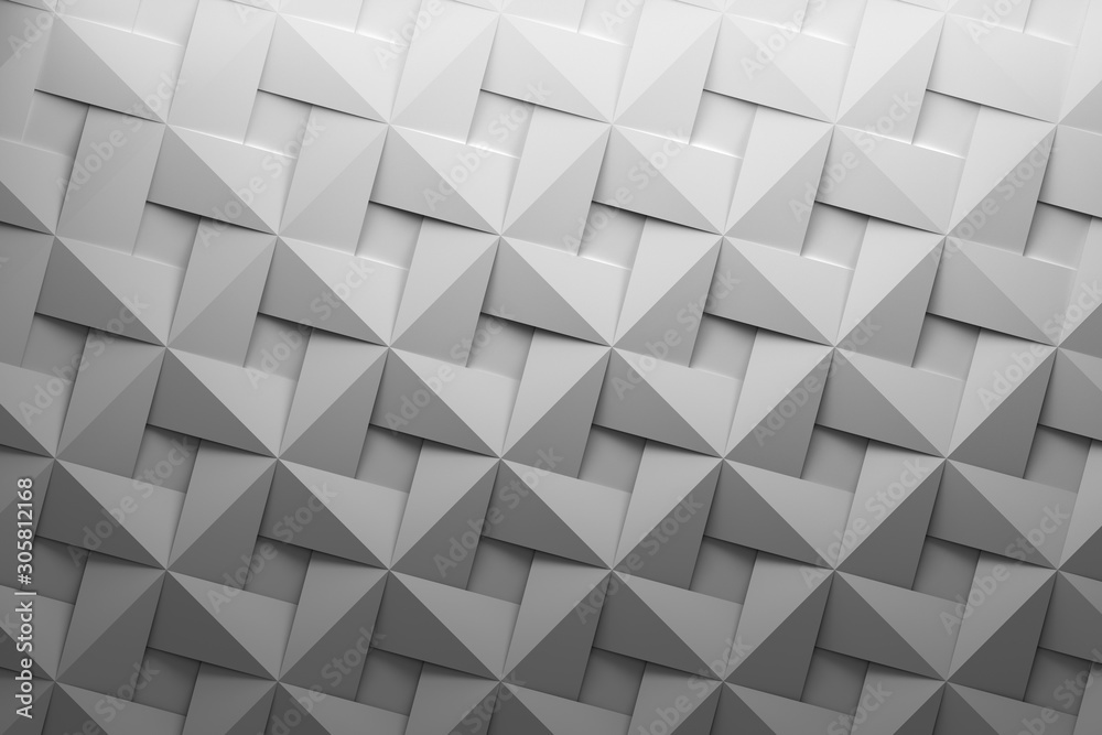 White grey pattern with repeating flat shapes similar to weaving. 3d illustration. White grey pattern with repeating flat shapes similar to weaving. 3d illustration.