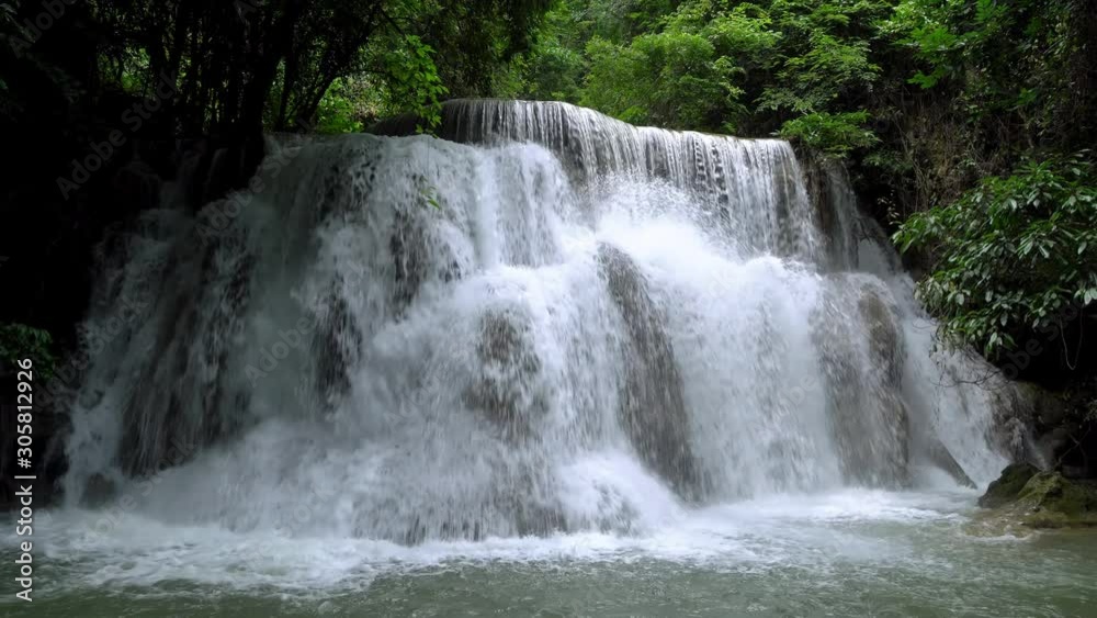 Huai Mae Khamin Waterfall level three, Khuean Srinagarindra National Park, Kanchanaburi, Thailand Huai Mae Khamin Waterfall level three, Khuean Srinagarindra National Park, Kanchanaburi, Thailand