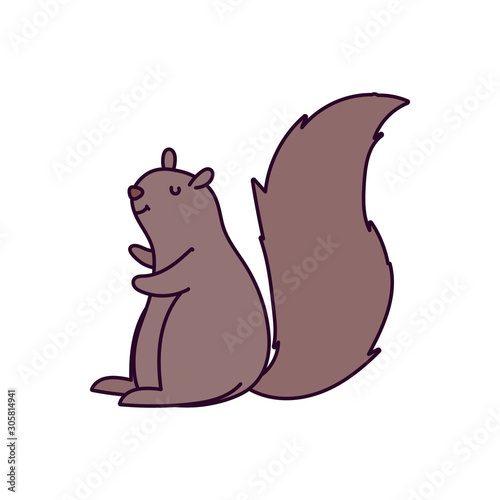 cute squirrel animal forest icon