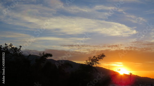 sunset in mountains
