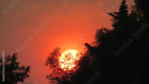sunset in mountains