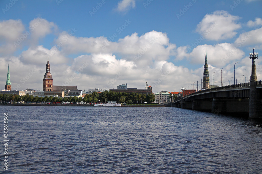Riga panorama from the opposite side of the river