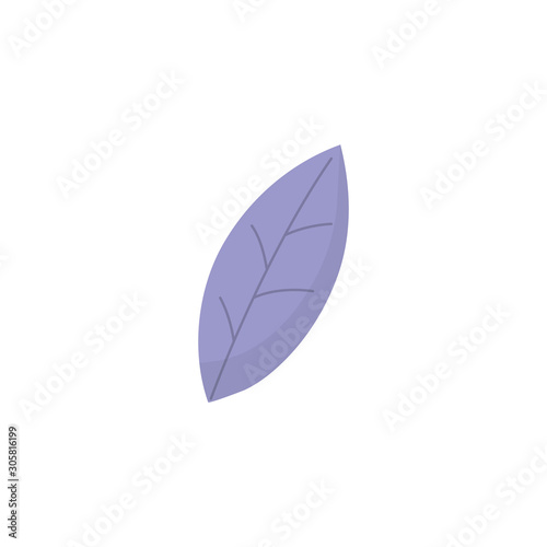 purple leaf foliage nature icon on white background