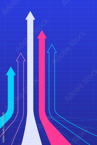 Arrows going up - competition concept. The concept of leadership. Vector illustration.