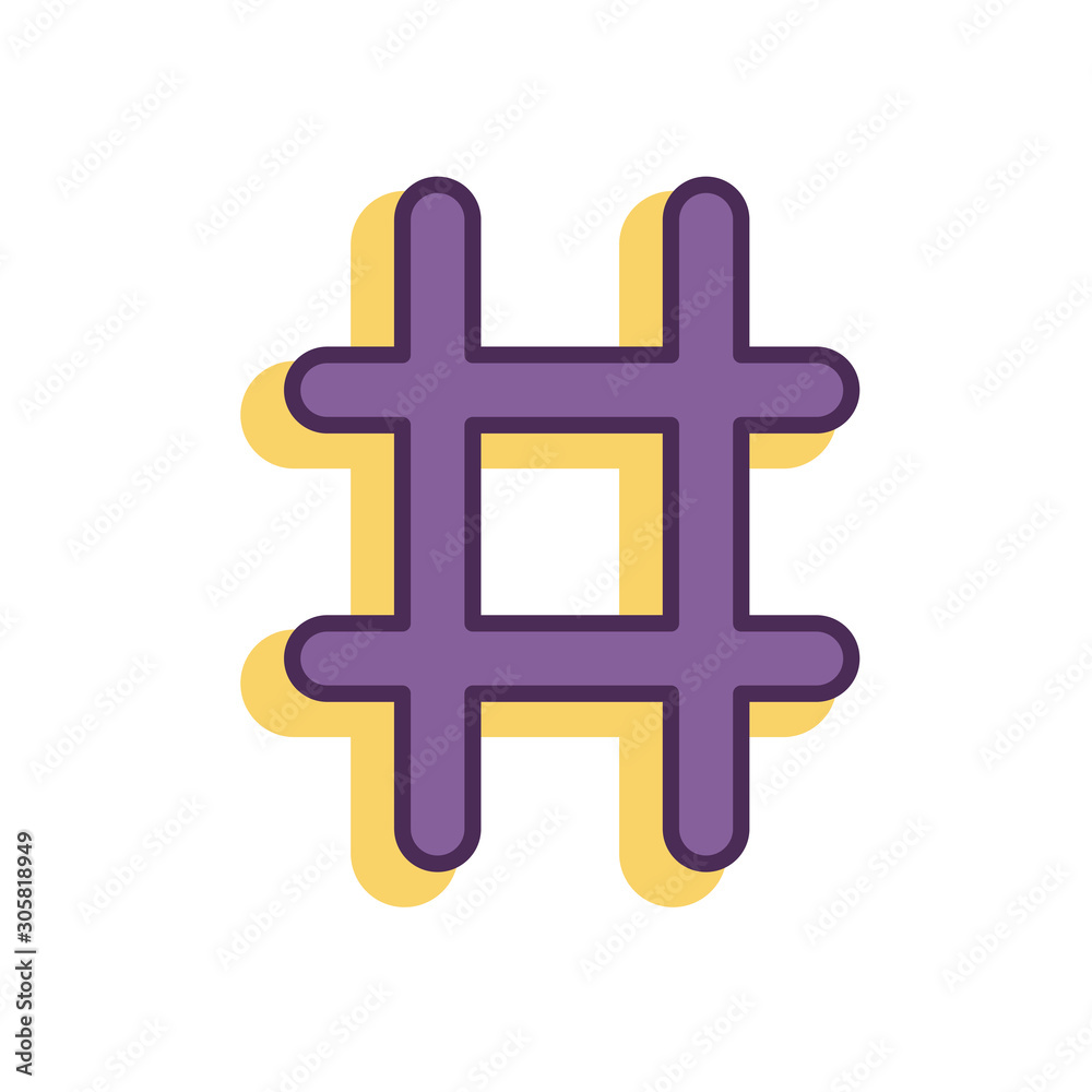Fototapeta premium hashtag social media icon on white background