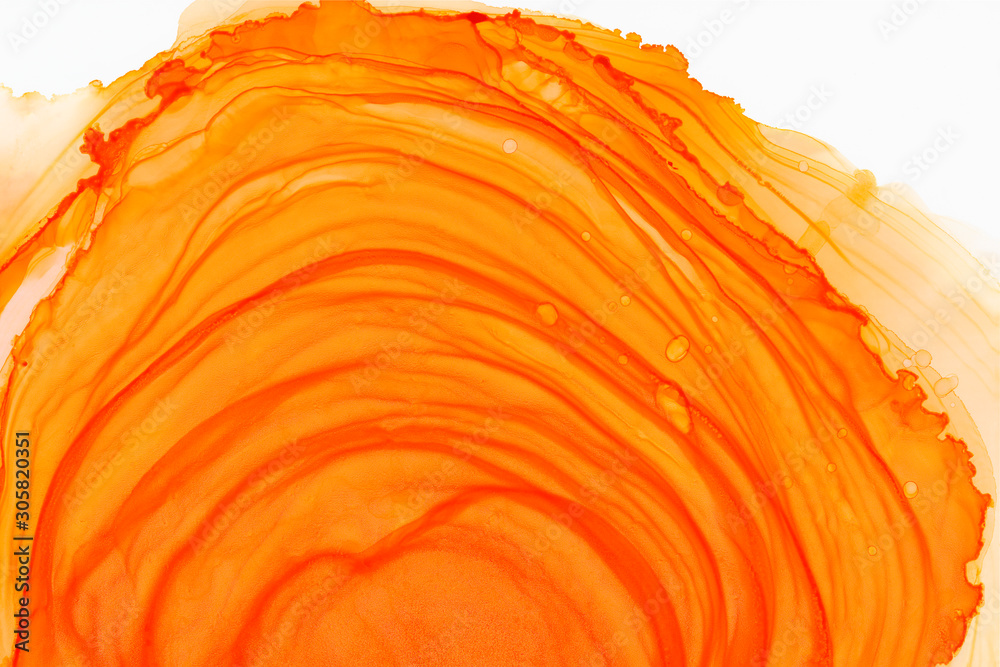 Fotografie Bright orange alcohol ink wallpaper
