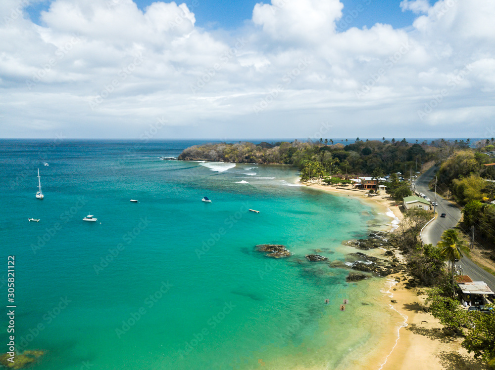 Tobago Island aerial beach view  