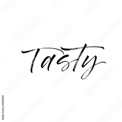 Tasty hand drawn lettering. Hand drawn brush style modern calligraphy. Vector illustration of handwritten lettering. 