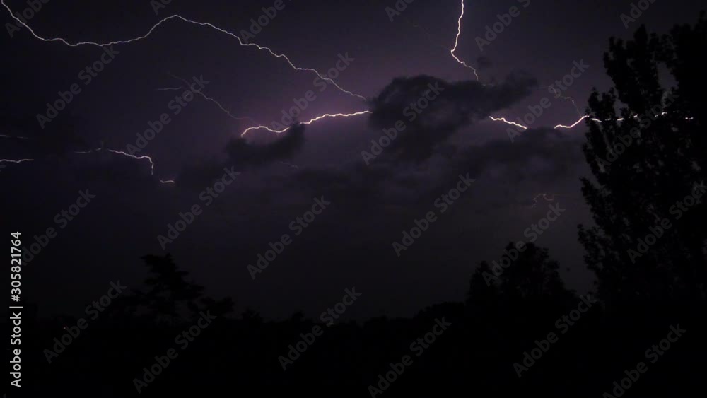 night sky with lightning