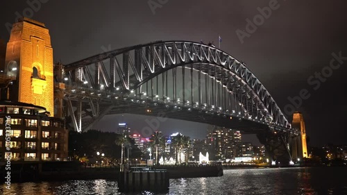 Sydney harbour bridge at night photo