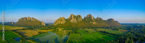 Panorama view of Khao Nor, Khao Kaew landmarks, famous tourist attractions of Nakhon Sawan Province Thailand photo