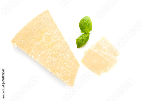Obraz na płótnie Tasty Parmesan cheese on white background