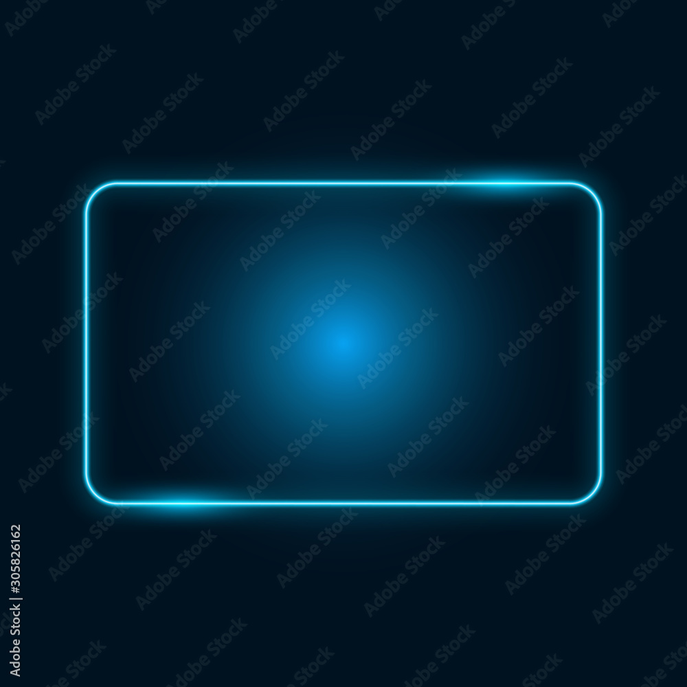 Neon frame on dark background, vector illustration. Neon frame on dark background, vector illustration.