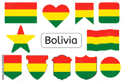 Bolivian flag icon, Bolivia country flag vector illustration