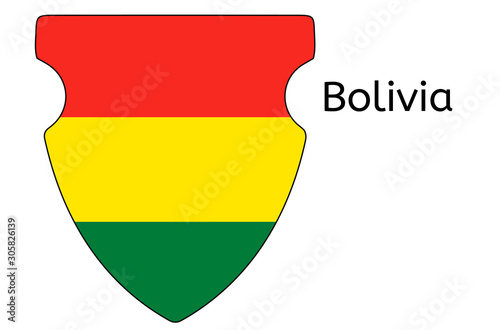Bolivian flag icon, Bolivia country flag vector illustration