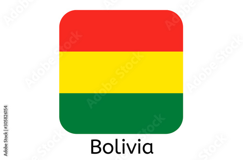 Bolivian flag icon, Bolivia country flag vector illustration