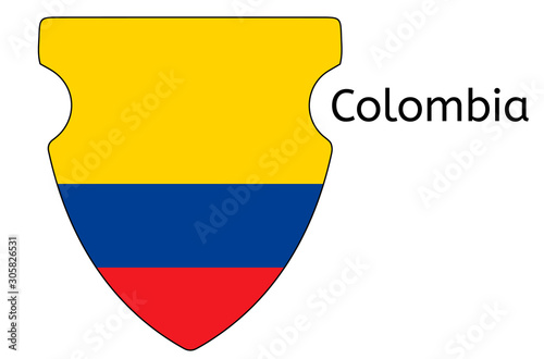 Colombian flag icon, Colombia country flag vector illustration