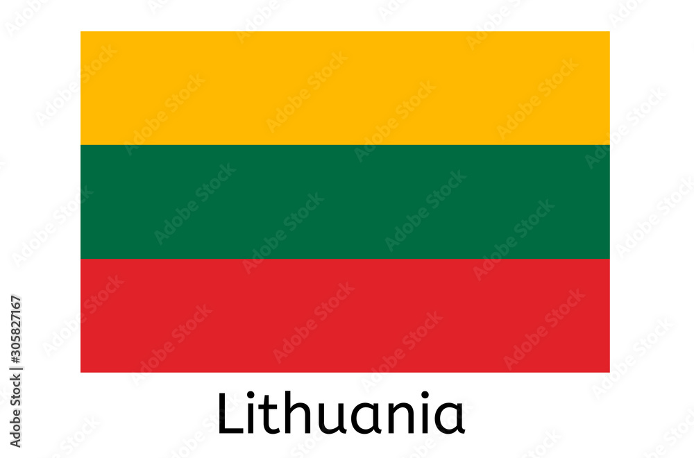 Lithuanian flag icon, Lithuania country flag vector illustration Lithuanian flag icon, Lithuania country flag vector illustration