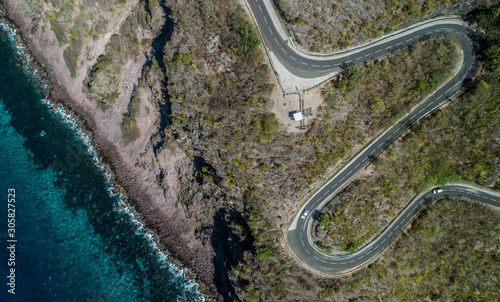 Vue aérienne de la route du Diamant photo