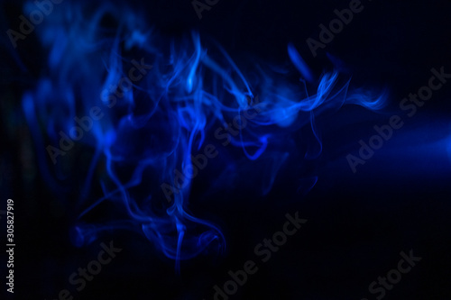 blue smoke black background