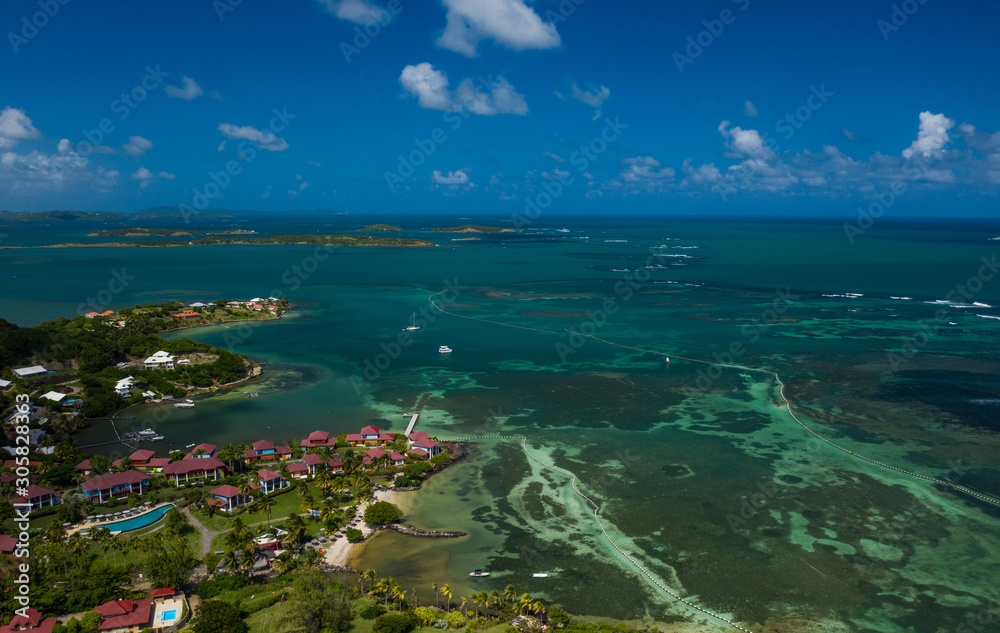 Vue aérienne de l'hôtel Lagoon Resort, au Cap Est, en Martinique