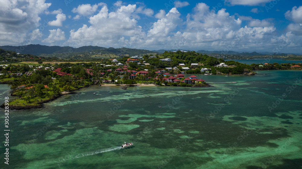 Vue aérienne de l'hôtel Lagoon Resort, au Cap Est, en Martinique