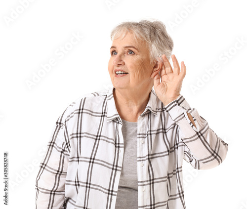 Senior woman with hearing p...