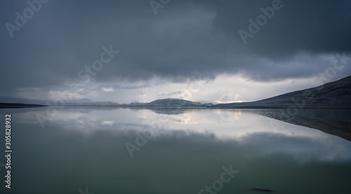 Landscape panorama of Thjorsa river and Sultartangalon lake in Iceland, Europe. September 2019 photo