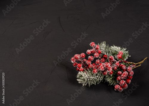christmas decoration with red berries