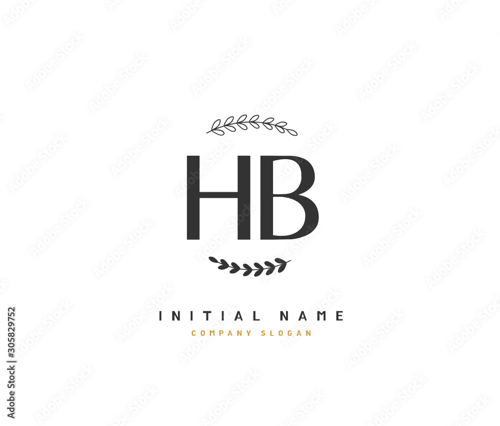 H B HB Beauty vector initial logo, handwriting logo of initial signature, wedding, fashion, jewerly, boutique, floral and botanical with creative template for any company or business. H B HB Beauty vector initial logo, handwriting logo of initial signature, wedding, fashion, jewerly, boutique, floral and botanical with creative template for any company or business.