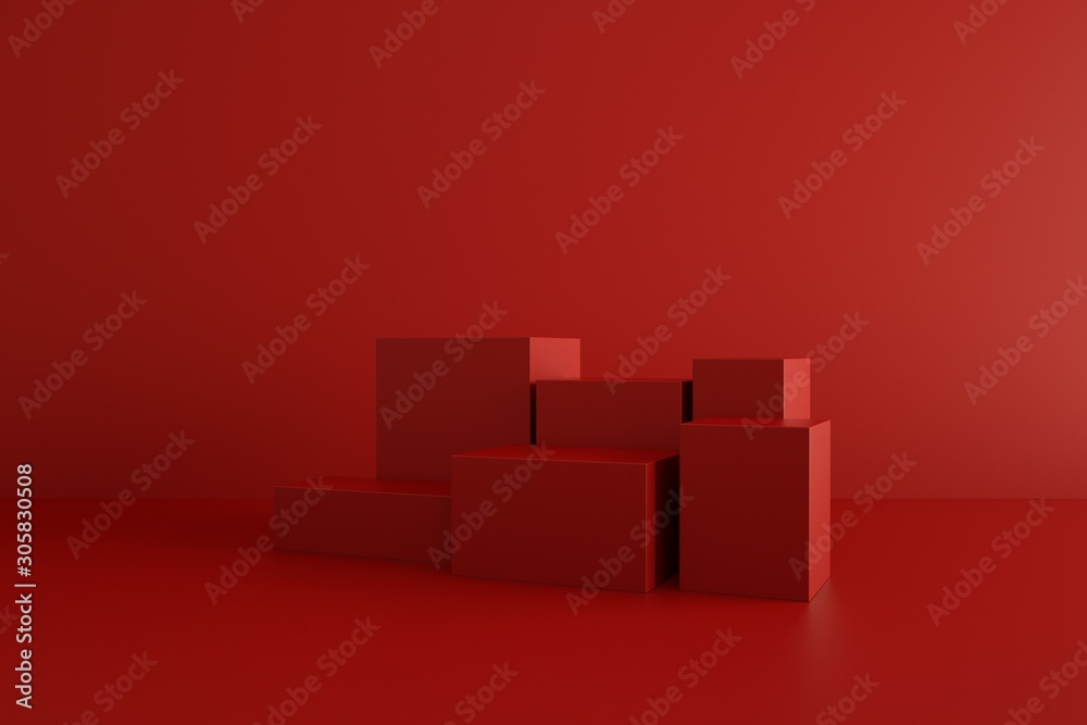 Φωτογραφία 3D rendering of the red geometric background can be used for commercial advertis