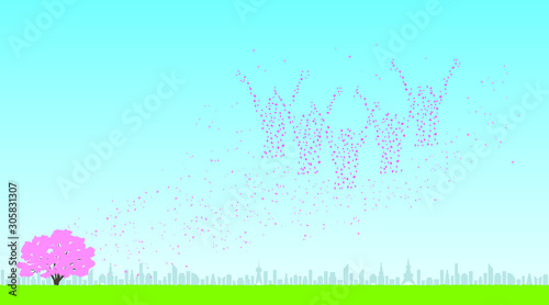 サクラのシンクロナイズドスイミング