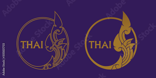 Thai art element for Thai graphic design vector illustration.