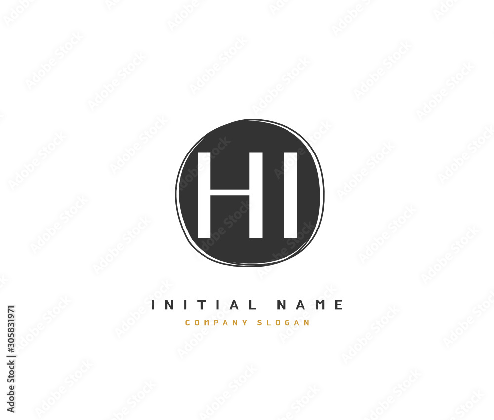 H I HI Beauty vector initial logo, handwriting logo of initial signature, wedding, fashion, jewerly, boutique, floral and botanical with creative template for any company or business. H I HI Beauty vector initial logo, handwriting logo of initial signature, wedding, fashion, jewerly, boutique, floral and botanical with creative template for any company or business.