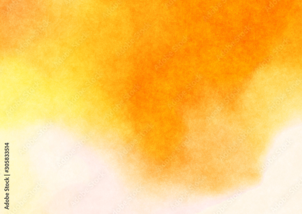 Orange yellow watercolor render background