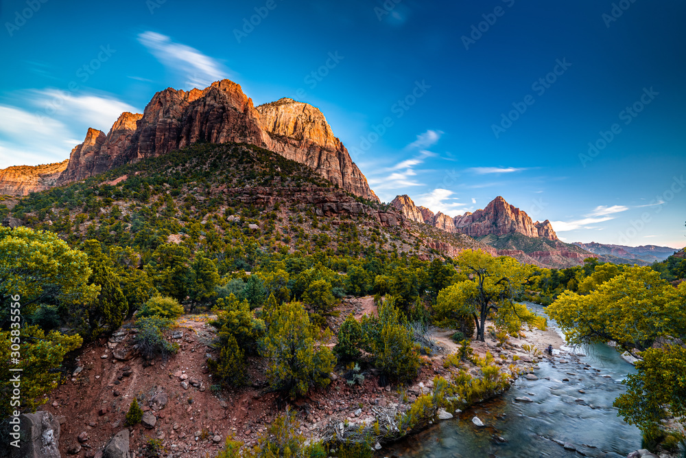 The Watchman Trail view point at Zion National Park Utah.