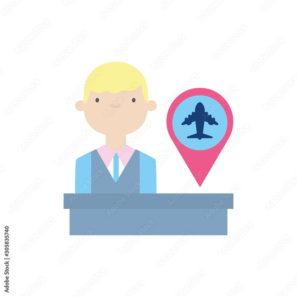 Airplane gps mark and man vector design Airplane gps mark and man vector design