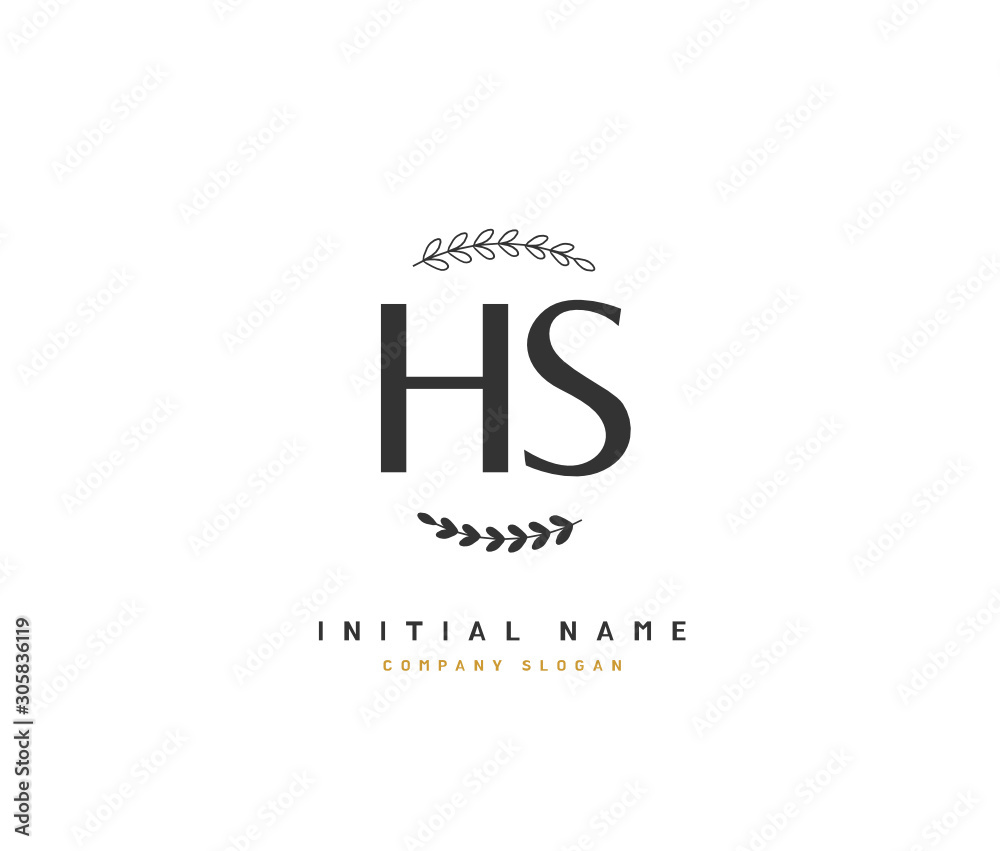 H S HS Beauty vector initial logo, handwriting logo of initial signature, wedding, fashion, jewerly, boutique, floral and botanical with creative template for any company or business. H S HS Beauty vector initial logo, handwriting logo of initial signature, wedding, fashion, jewerly, boutique, floral and botanical with creative template for any company or business.