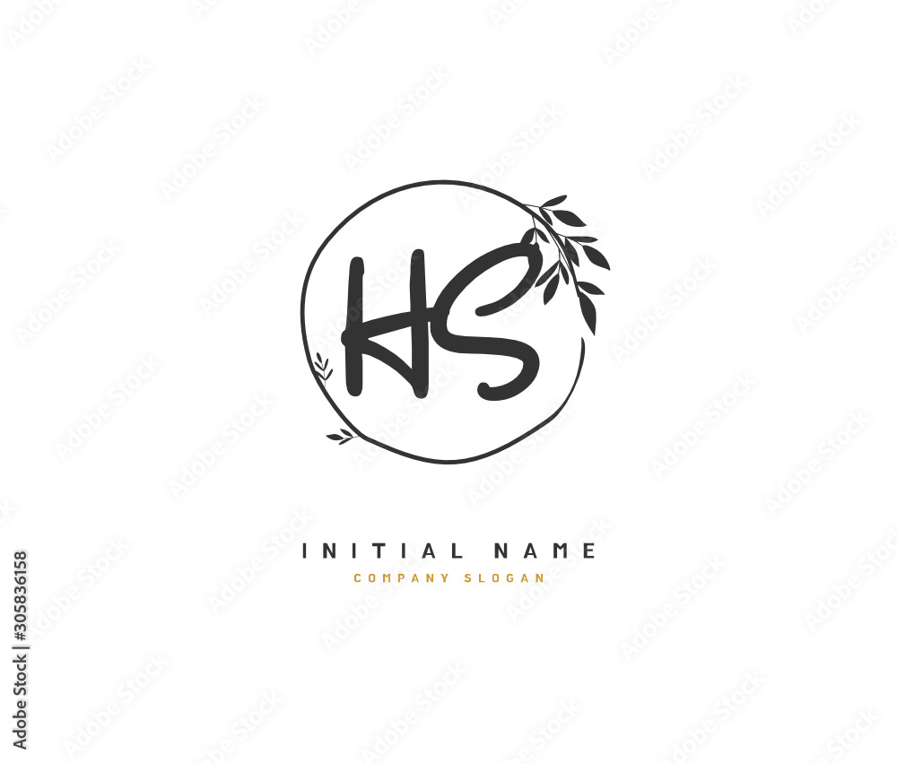 H S HS Beauty vector initial logo, handwriting logo of initial signature, wedding, fashion, jewerly, boutique, floral and botanical with creative template for any company or business. H S HS Beauty vector initial logo, handwriting logo of initial signature, wedding, fashion, jewerly, boutique, floral and botanical with creative template for any company or business.