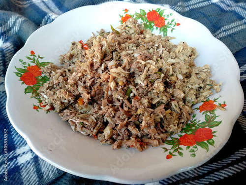 Traditional indonesian culinary food. Lawar Bali Indonesian Food that is simple and delicious. Indonesian Street Food.