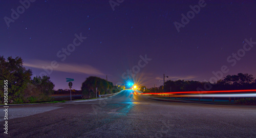 Starry Sky Night Bridge Taillights