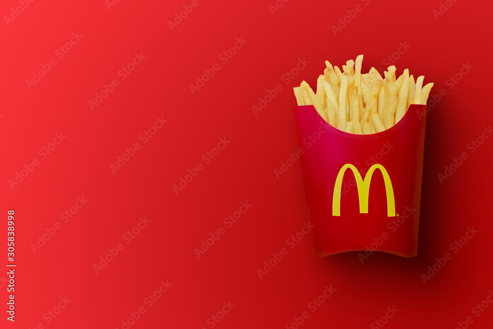 Bangkok ,Thailand February 14 2019 McDonald's French fries in the