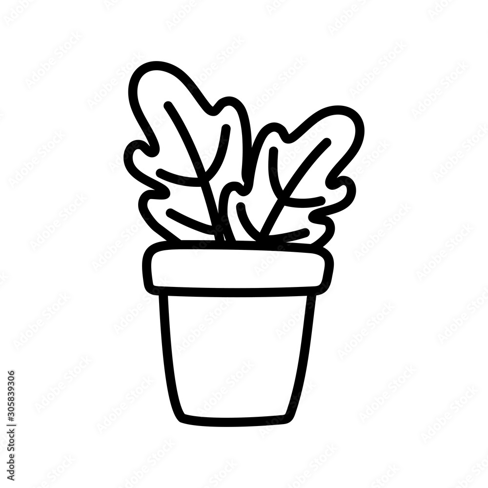 Isolated plant inside pot vector design Isolated plant inside pot vector design