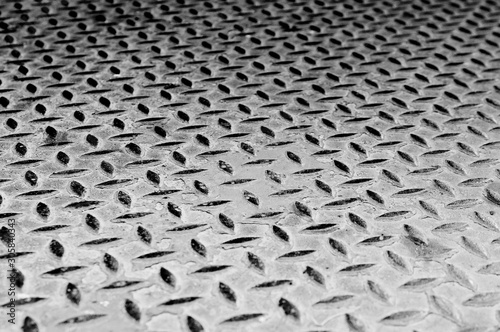The pattern of the old metal floor