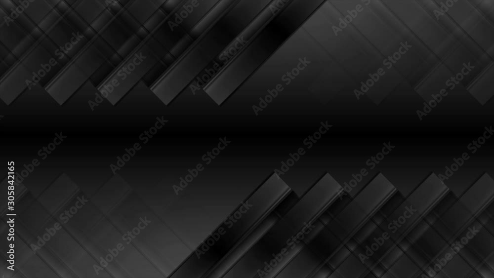 Geometric tech black glossy stripes abstract motion graphic design. Seamless looping. Video animation Ultra HD 4K 3840x2160